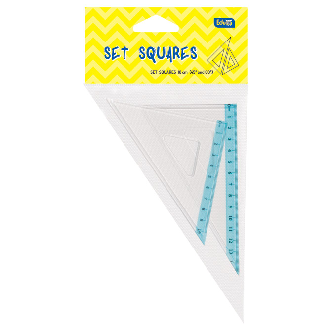 Trokuti 18cm (45°+60°) PVC pk2 srednji Educa