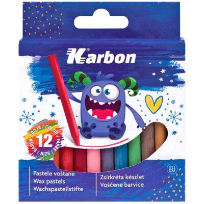 Boje voštane 12 boja kartonska kutija Karbon