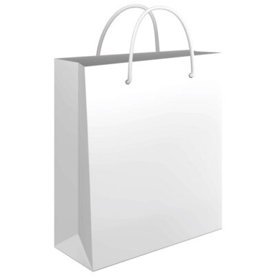 Vrećica ukrasna 24x39x9cm sjajna plastifikacija Fornax bijela