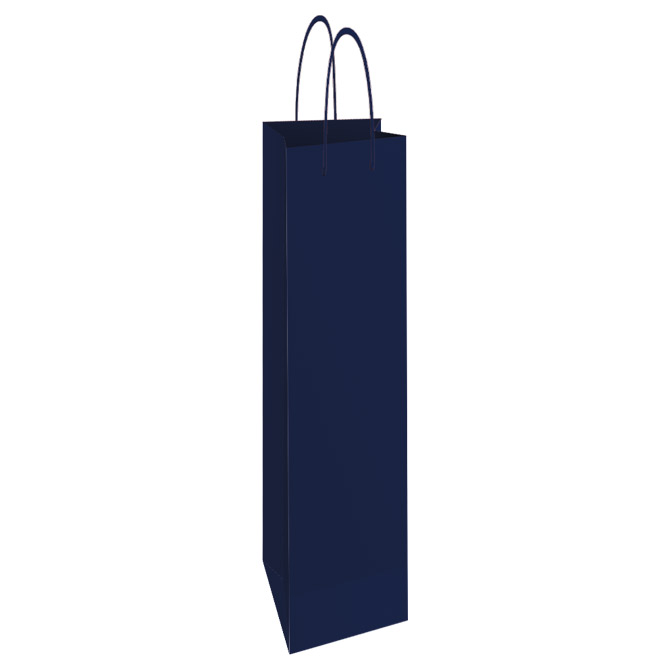 Vrećica ukrasna za bocu 13x40x8cm sjajna plastifikacija Fornax plava