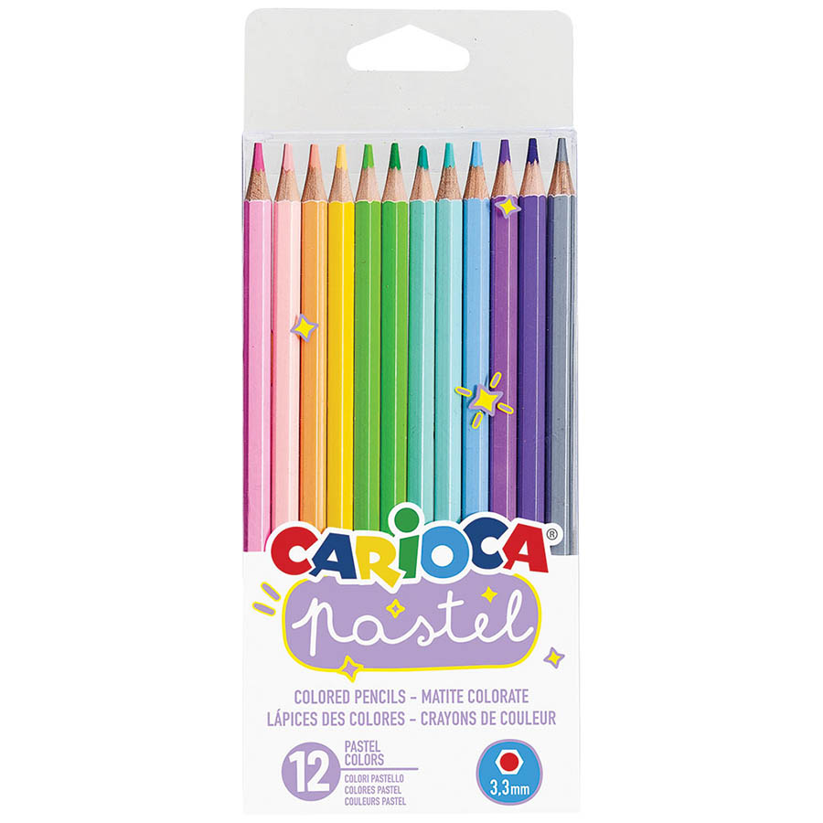Boje drvene 12 boja Carioca pastel