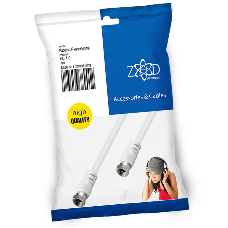 Kabel antenski s F konektorima 1m - Slika 2