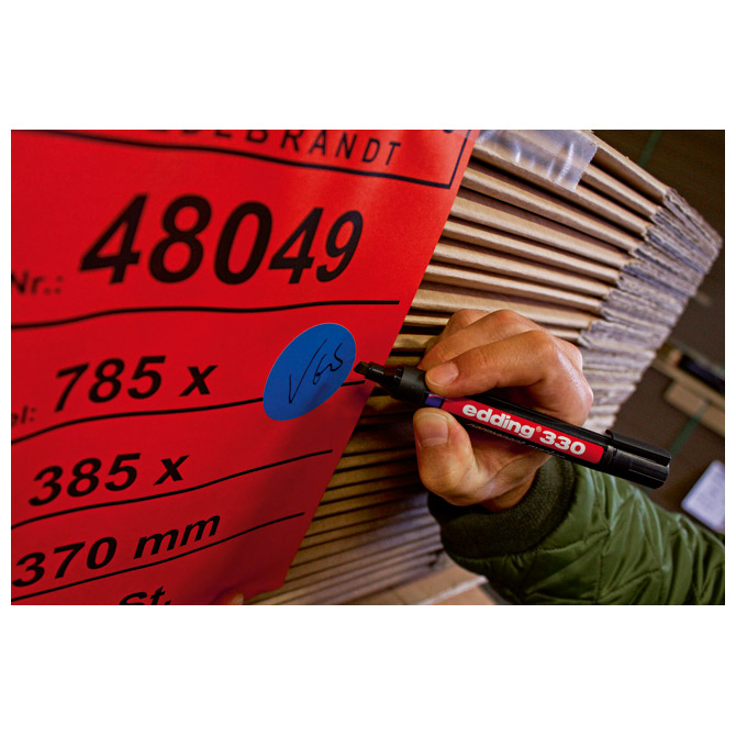 Marker permanentni 1-5mm klinasti vrh Edding 330 crni - Slika 3