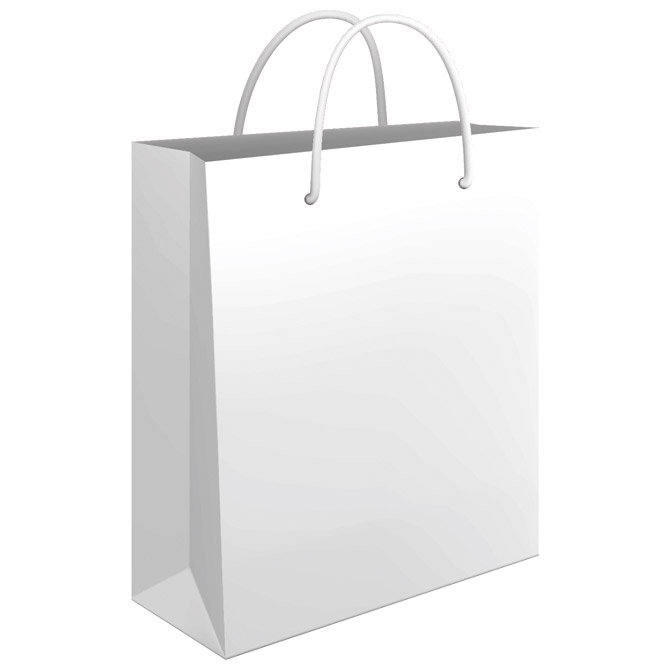 Vrećica ukrasna 34x39x10cm sjajna plastifikacija Fornax bijela