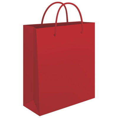 Vrećica ukrasna 34x39x10cm sjajna plastifikacija Fornax crvena