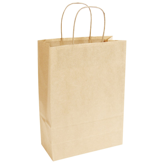 Vrećica ukrasna natron 26x35x12cm pletene ručke duga smeđa