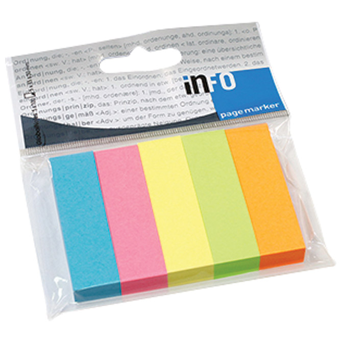 Zastavice 15x50mm 5bojax100L papir Global Notes