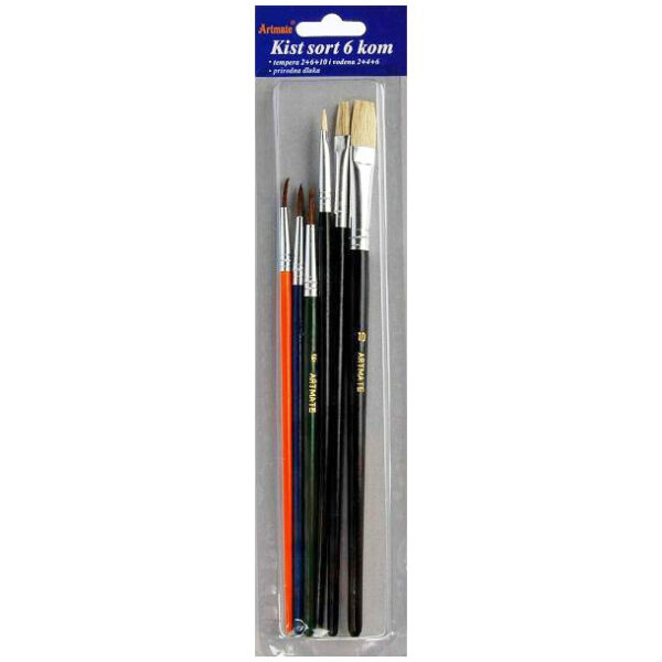 Kistovi za vodene boje 2,4,6+tempere 2,6,10 prirodna dlaka Artmate