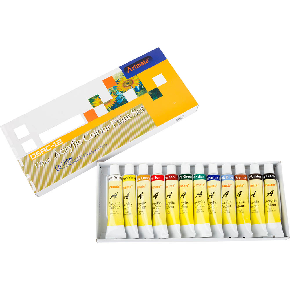 Akrilne boje Artmate 12ml, set 12 boja - Slika 2