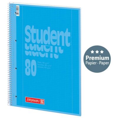 Blok kolegij A4 karo 80L perforacija+4rupe Color Code Brunnen plavi