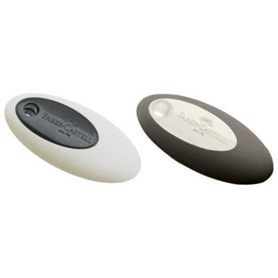 Gumica plastična Oval Faber-Castell bijelo-crna