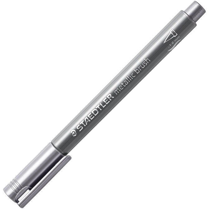 Marker nepermanentni 1-6mm Metallic brush Staedtler srebrni - Slika 2