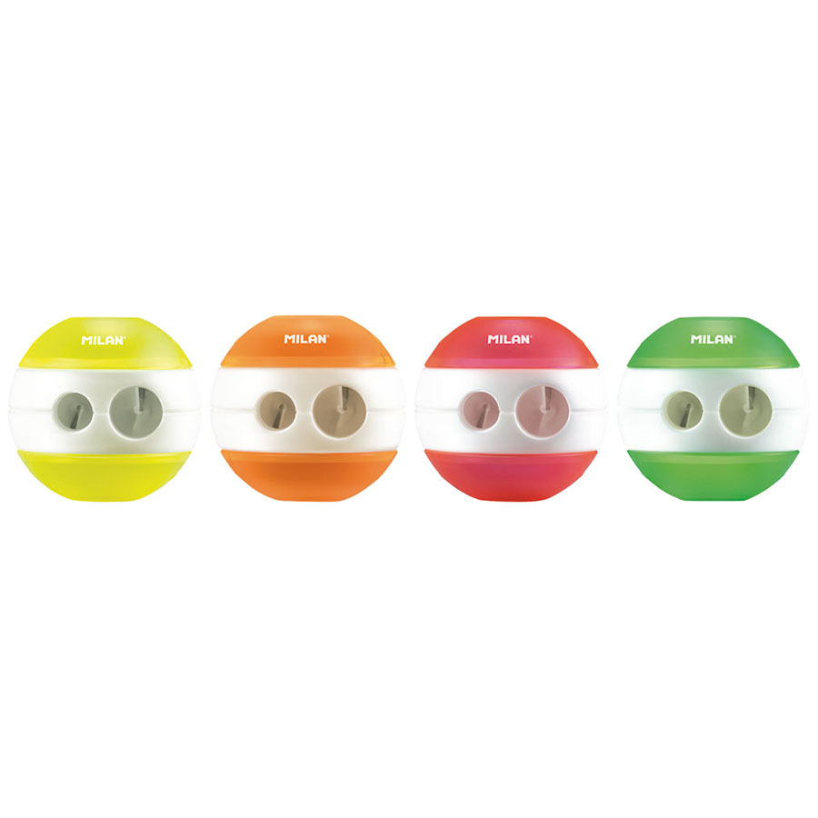 Šiljilo plastično 2 rupe Milan Sphere Fluo