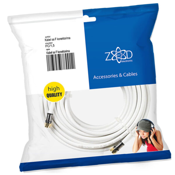 Kabel antenski s F konektorima 1,5m - Slika 2