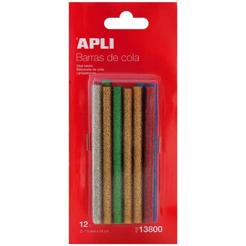 Ljepilo patrone glitter šarene fi7,5x10cm pk12 Apli