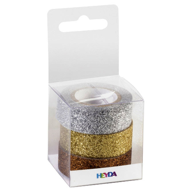 Trake Deco ljepljive 15mmx3m glitter pk3 Heyda - Slika 2