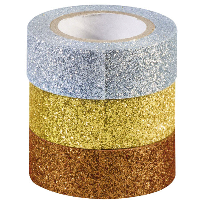 Trake Deco ljepljive 15mmx3m glitter pk3 Heyda