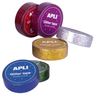 Traka ljepljiva/selotejp Apli glitter 15/5 m