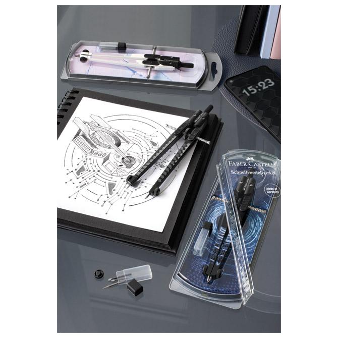 Šestar s preciznim podešavanjem+mine Dark&Bright Faber-Castell sortirano - Slika 7