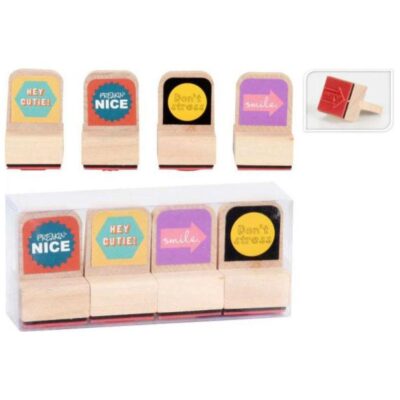 Žig drveni set 4 komada