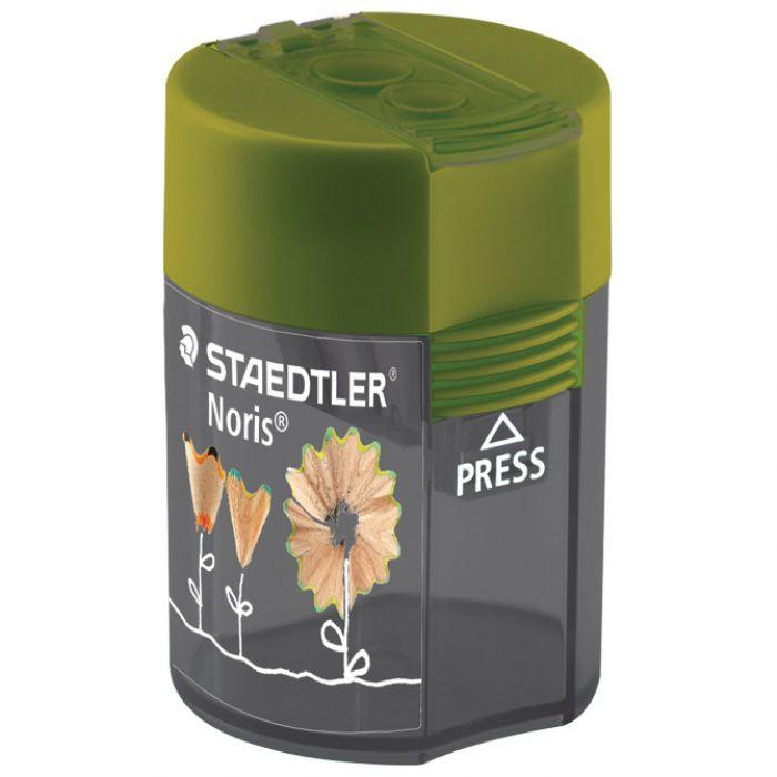 Šiljilo metalno s pvc kutijom 2rupe "Flowers" Staedtler Zeleno/Sivo