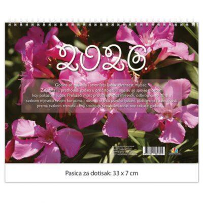 Kalendar "Cvijeće" 13 listova, spirala JP.