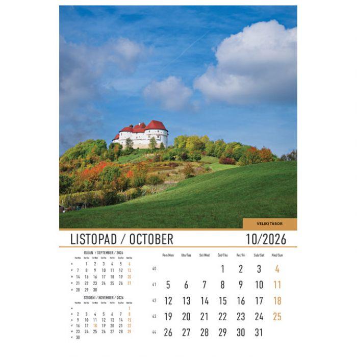 Kalendar "Dvorci i utvrde" 13 listova, spirala - Slika 11