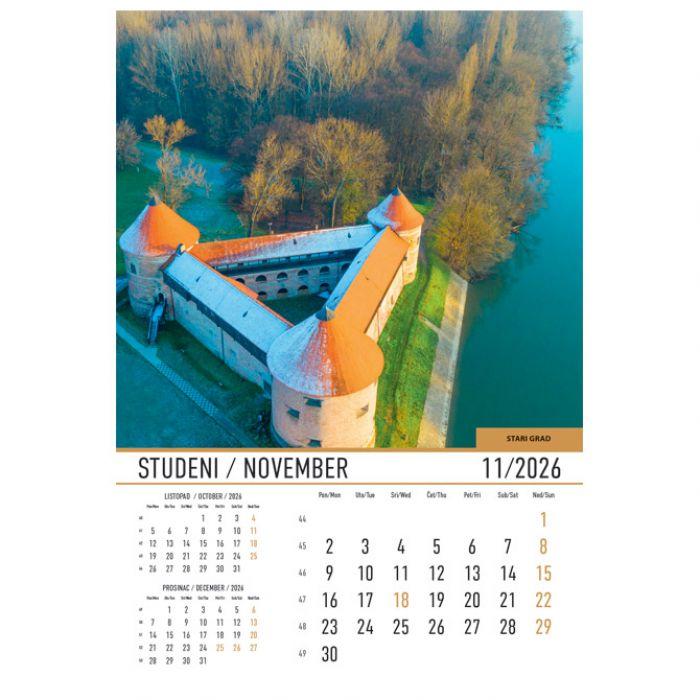 Kalendar "Dvorci i utvrde" 13 listova, spirala - Slika 12