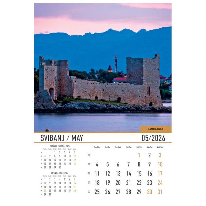Kalendar "Dvorci i utvrde" 13 listova, spirala - Slika 6