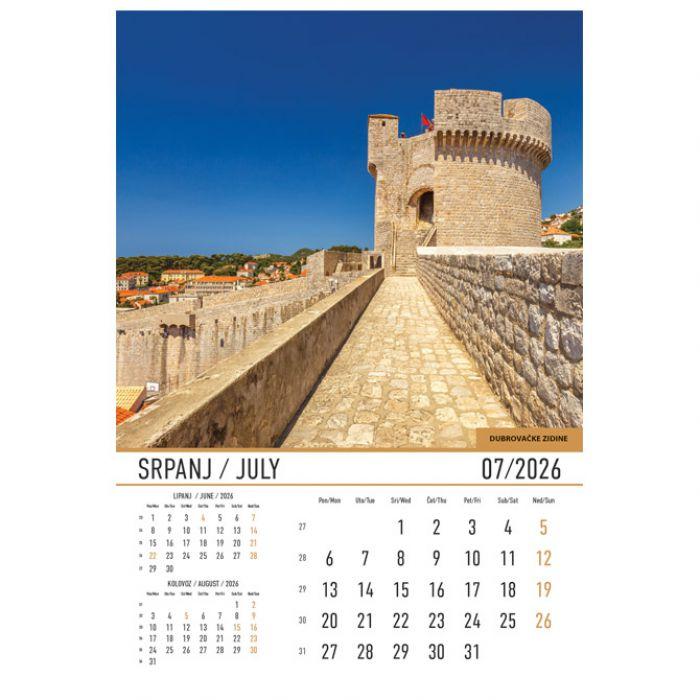Kalendar "Dvorci i utvrde" 13 listova, spirala - Slika 8