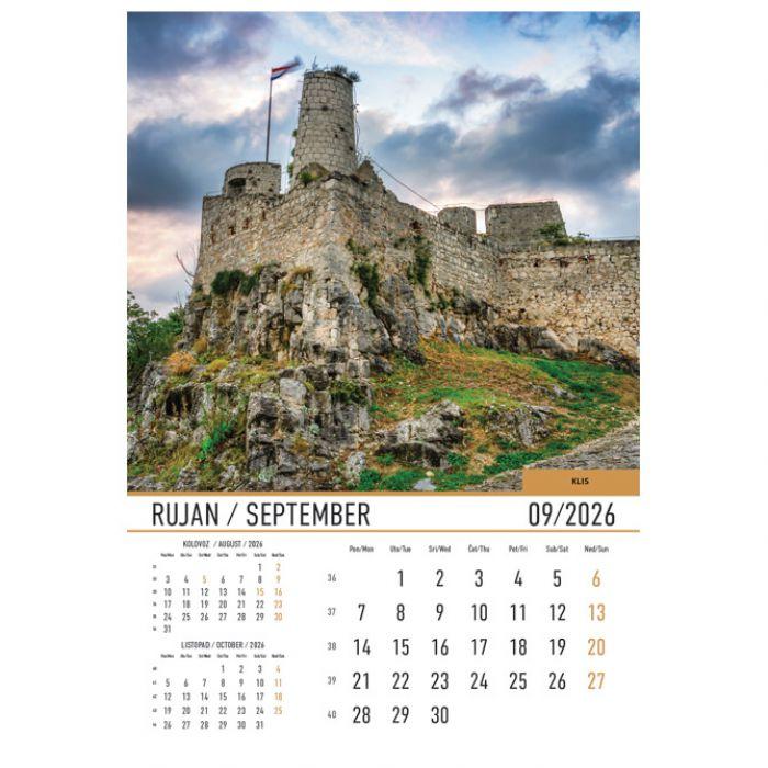 Kalendar "Dvorci i utvrde" 13 listova, spirala - Slika 10