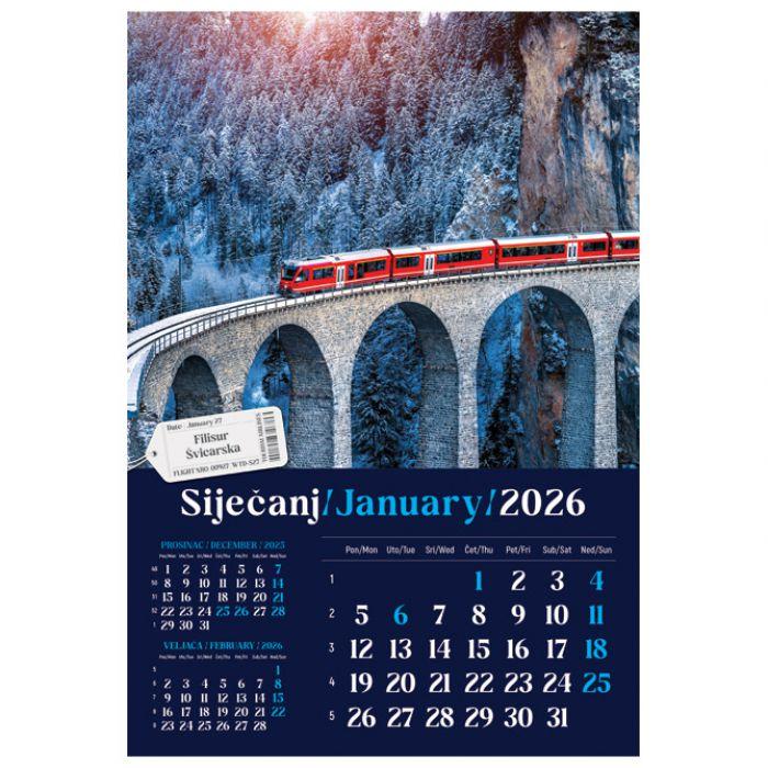 Kalendar "Putujem Europom" 13 listova, spirala - Slika 2