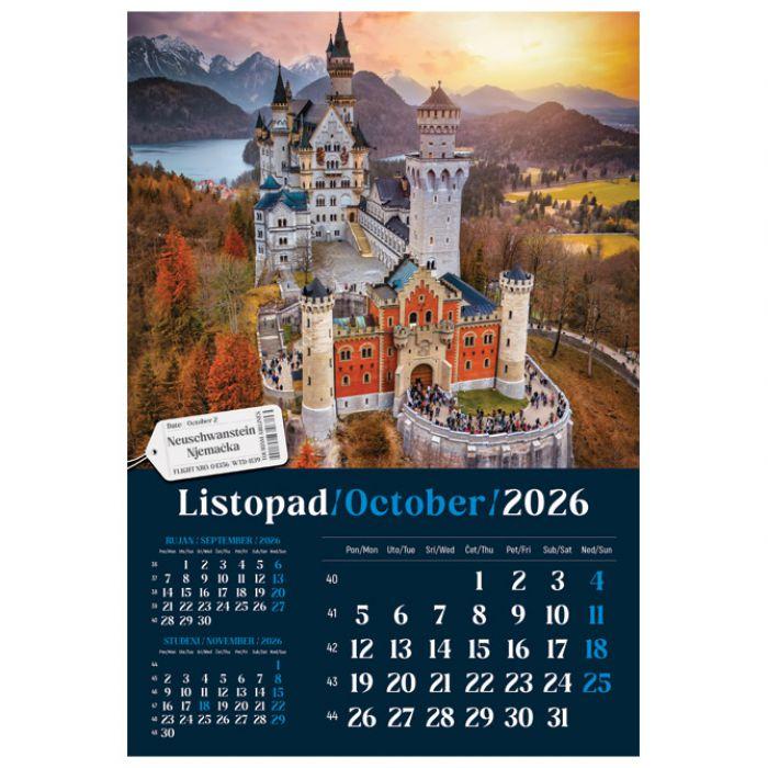 Kalendar "Putujem Europom" 13 listova, spirala - Slika 11