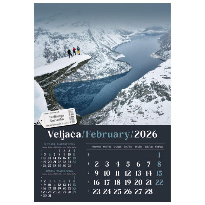 Kalendar "Putujem Europom" 13 listova, spirala - Slika 3