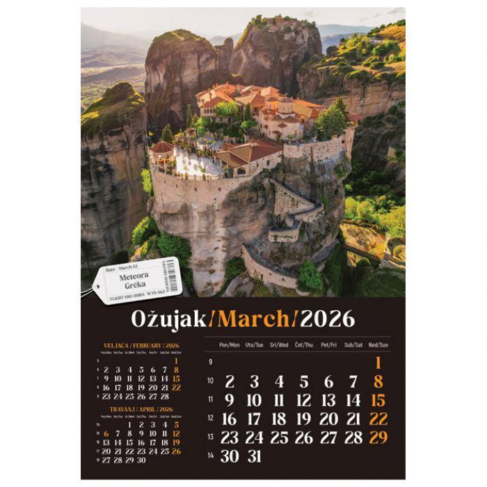 Kalendar "Putujem Europom" 13 listova, spirala - Slika 4