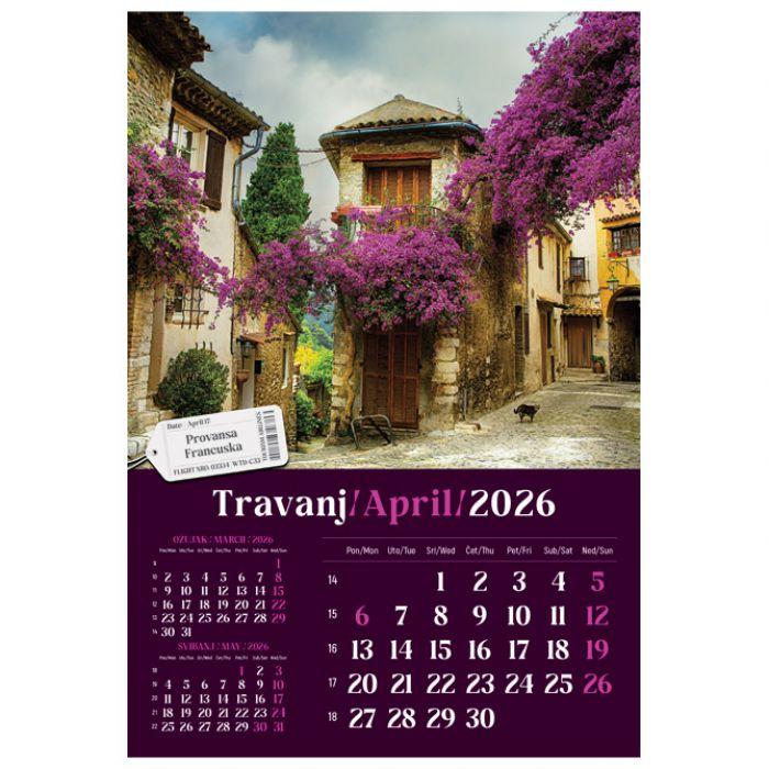 Kalendar "Putujem Europom" 13 listova, spirala - Slika 5