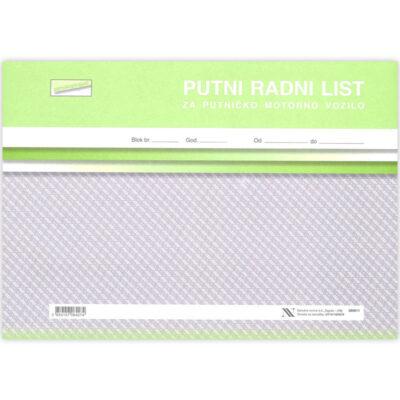 Putni radni list za putničko motorno vozilo, obrazac VI-10/NCR NN