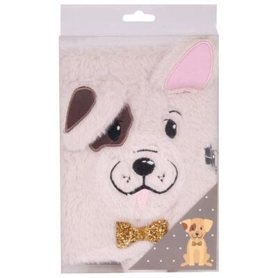 Dnevnik plišani s ključem A5 96L White Dog Paso