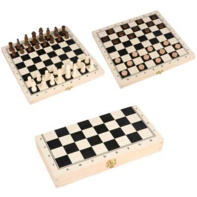Društvena igra šah/dama 2u1 drvo 29x15x4,5cm
