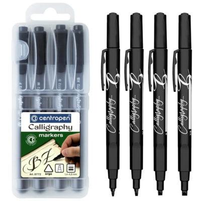 Markeri kaligrafski set 1/4 1,4-4,8mm s kosim ravnim vrhom Centropen 8772