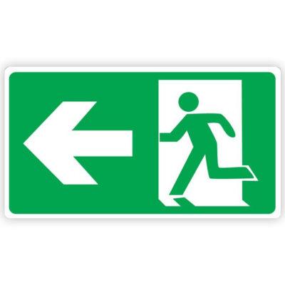 Naljepnica "Evakuacijski put - lijevo" 20x11cm