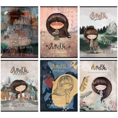 Bilježnica A4 kvadratići glitteri Anekke