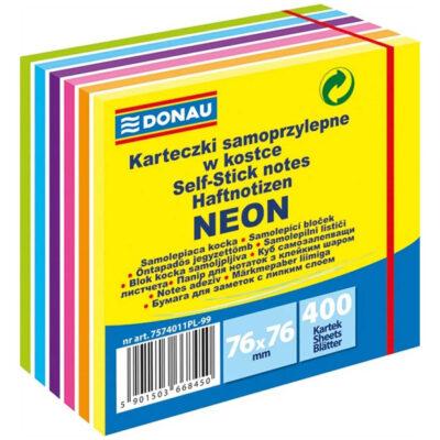 Blok samoljepljiv kocka 76x76mm 400L Donau mix 5 neon boja