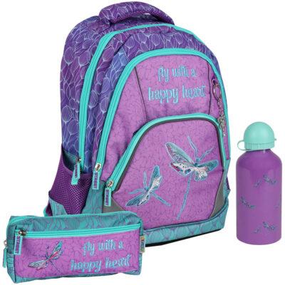 Ruksak školski ergonomski set 3/1 Dragonflies Street