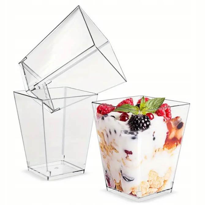 Fingerfood posuda PS kvadrat prozirna 72x72x72mm 230ml 20/1 - Slika 2