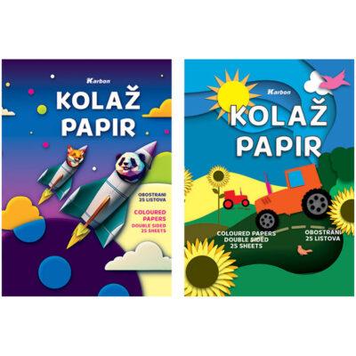 Kolaž papir A4 25 listova Karbon