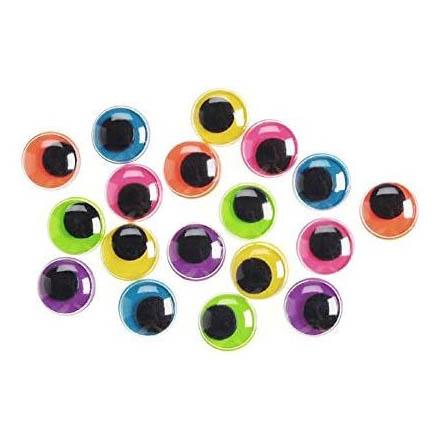 Pomične oči neon 7 mm 12 komada