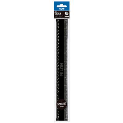 Ravnalo 30 cm plastično Milan Shadow crno