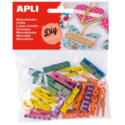 Štipaljke Apli 35x7mm decor mini drvene 20/1