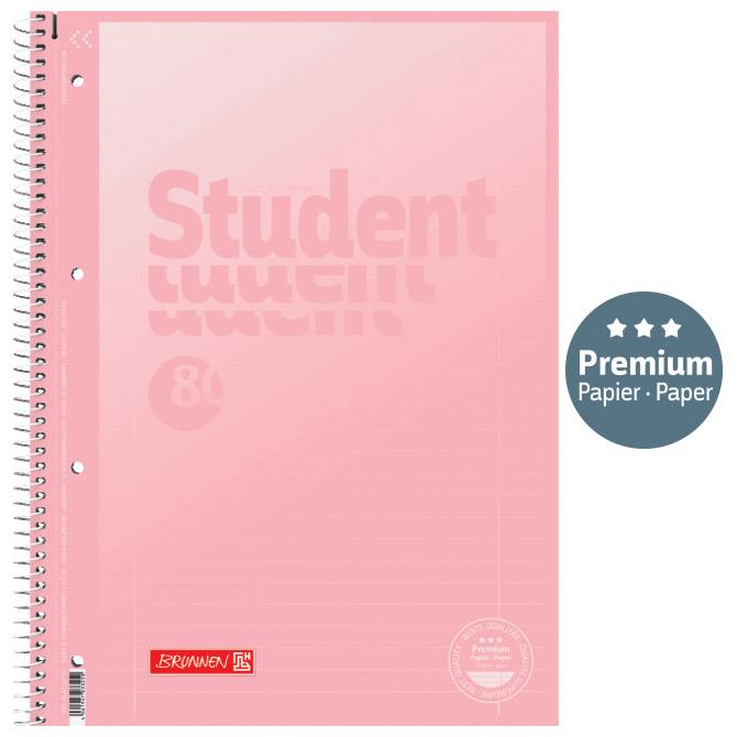 Blok kolegij A4 karo 80L perforacija+4rupe Pastel Soft Brunnen